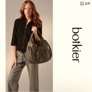 Botkier Bryant Satchel Leather Olive Gray Green Hobo Shoulder Bag fall purse 100